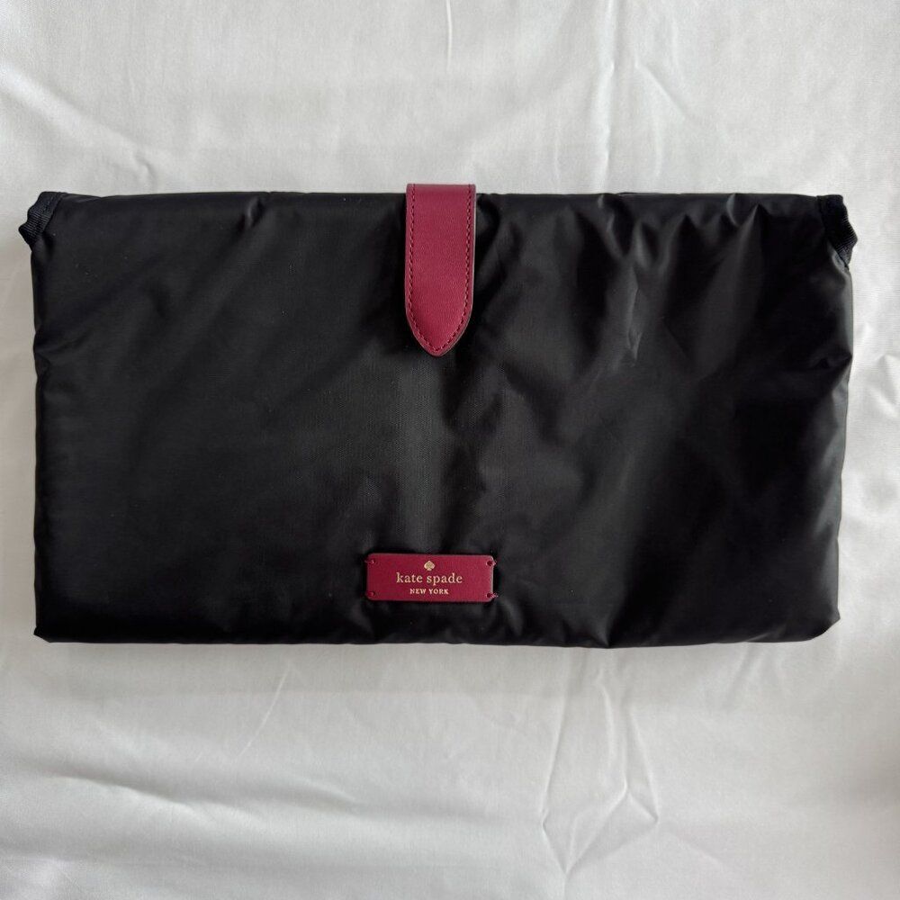 Kate Spade Black Nylon Foldable Travel Organizer Accessory Bag NWTB Multiple Poc - Picture 1 of 11